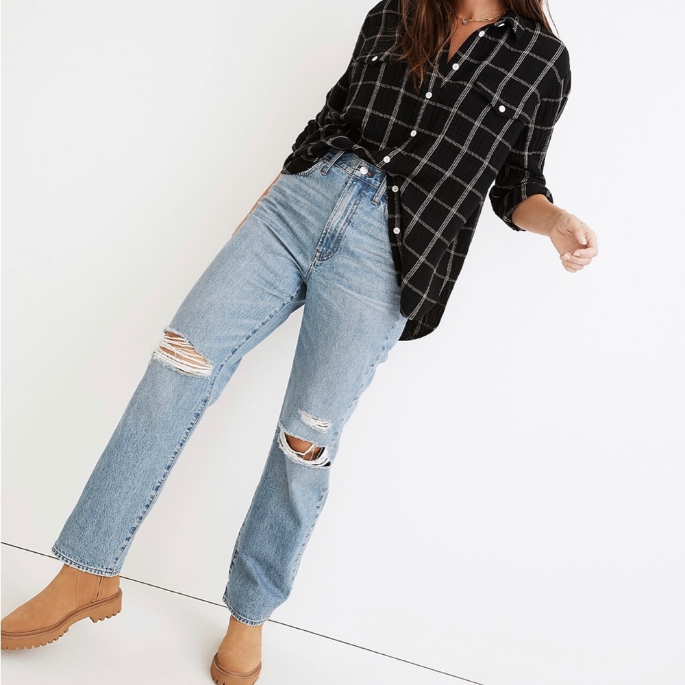 Madewell The Perfect Vintage Jean Straight Leg Distressed